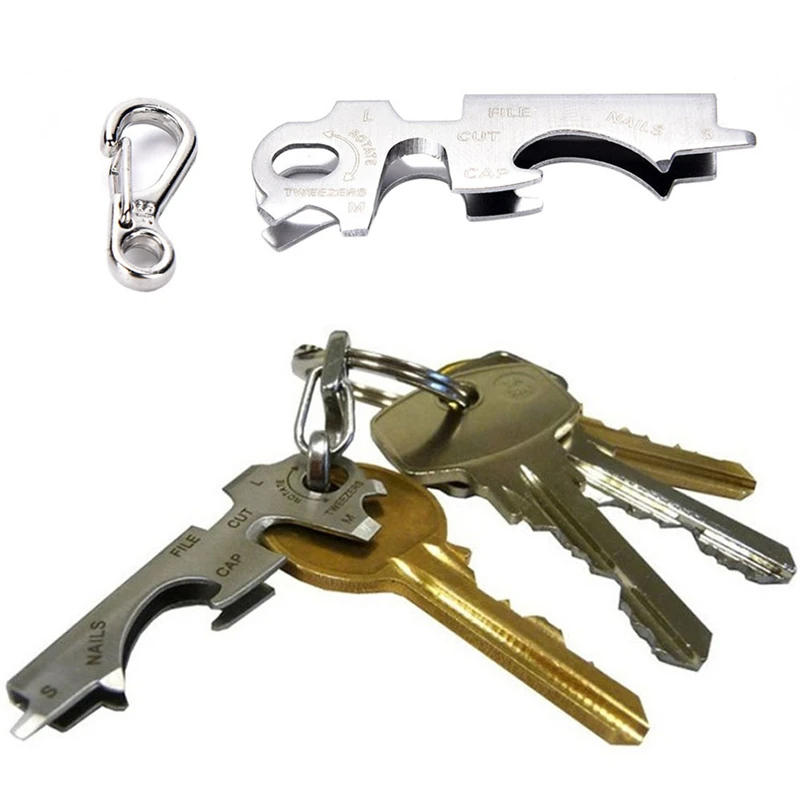 

9 in 1 Multitools EDC stainless steel multi-function tool keychain Outdoor survival gear Wholesale drop ship
