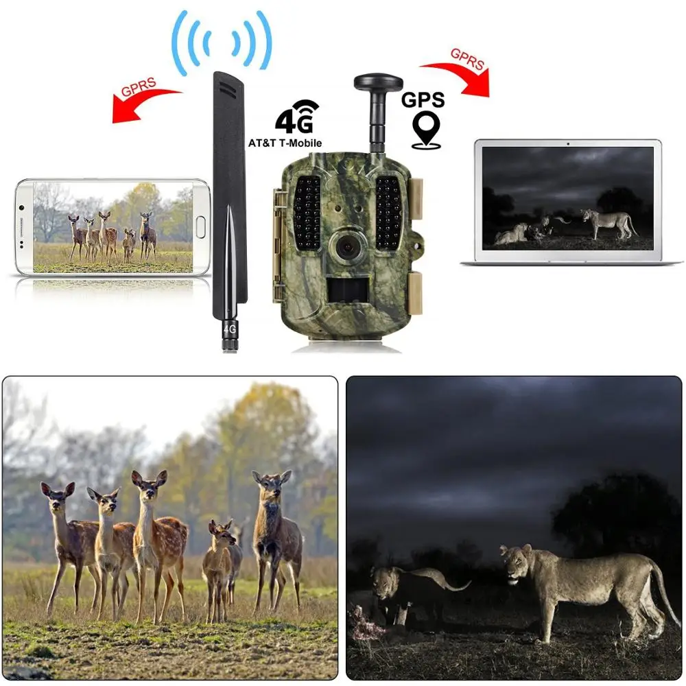GPS 4G Hunting Camera 950NM With Solar Panel Charger 3000mAh Photo-traps Wild Camera With Solar Battery Hunter Traps