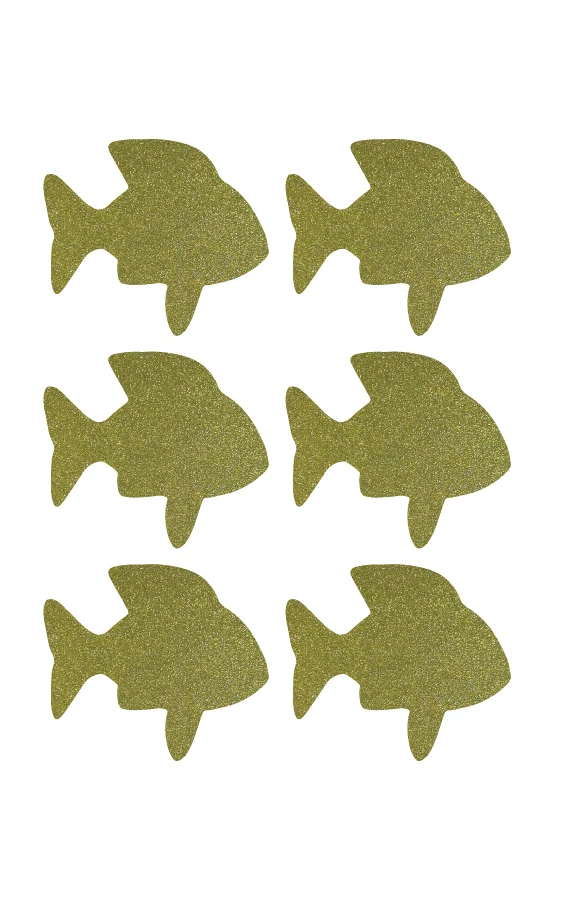 

3.8x3.3cm Fish gold glitter sticker label