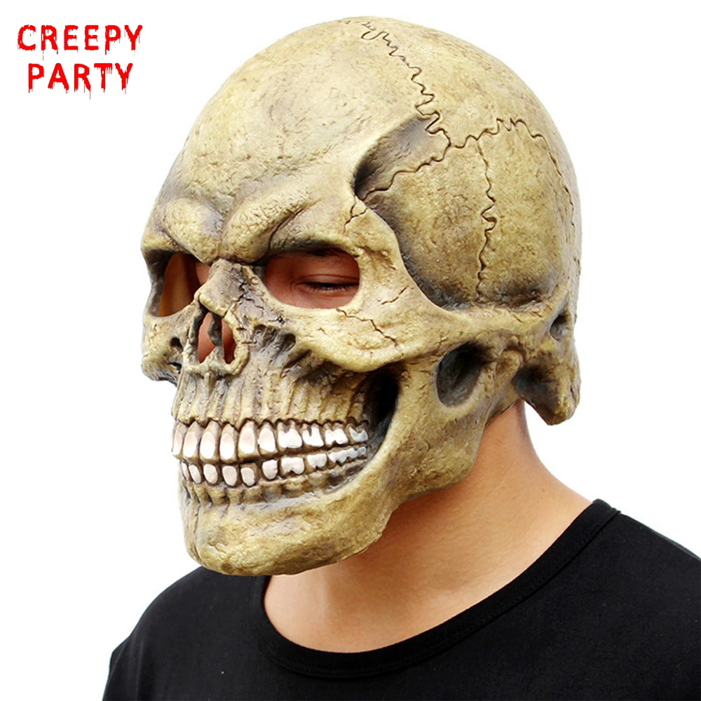 Страшная маска черепа на всю голову для Хэллоуина|party mask horror|scary skull masksmask realistic |
