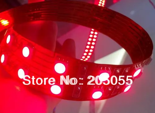 Двойной ряд 16ft 5 м DC12V LED SMD 5050 120LED/м полосы света 600 светодиоды гибкая освещение не водонепроницаемый-красный