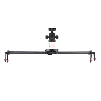 

80cm/2.6ft Carbon Fiber Track Dolly Slider Rail Stabilization System with Andoer Ball Head for Canon Nikon Sony DSLR Cameras