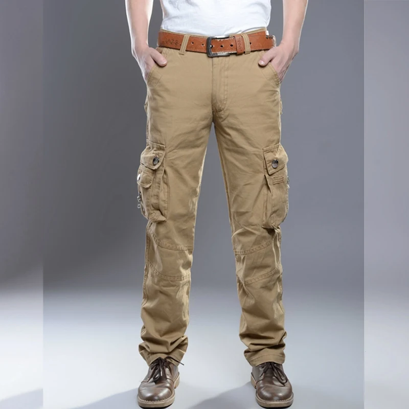 

Men's overalls casual military pants khaki black straight sports outdoor men's pants large size 40 38