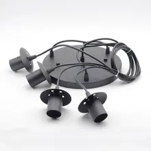 Ресторан Подвесная лампа для дискотеки с 4 лампами E27 основание светильника простой обеденный столик лампы и фонари фитинги черный держатель лампы 10 шт