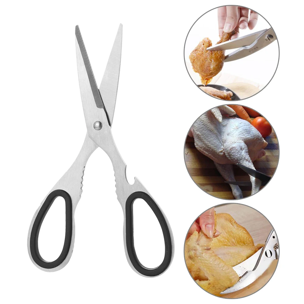 

DAYFULI Multifunctional Cutter Cook Tool shear cut Stainless Steel Poultry Kitchen scissor Nutcracker Bottle opener Bone