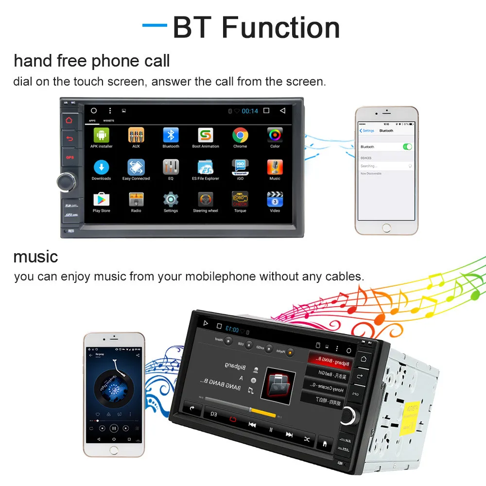 Cheap Android 9.1 Double 2 Din Car Stereo Audio Quad Core 7Inch Universal Car Multimedia MP5 Player GPS Navigation Auto Radio 3