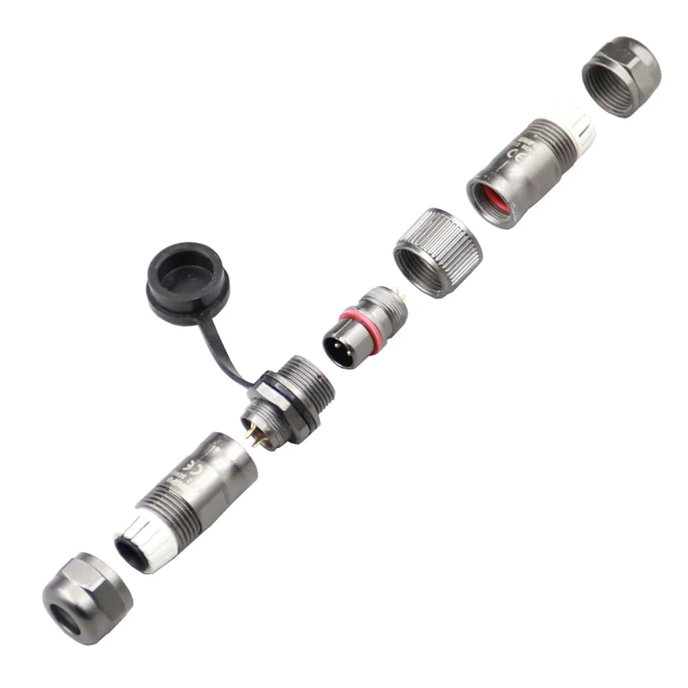 

1set 12mm ST12 2/3/4/5/6/7/9Pin IP67 Butt Circular Waterproof Metal Aviation Connector Plug and Socket