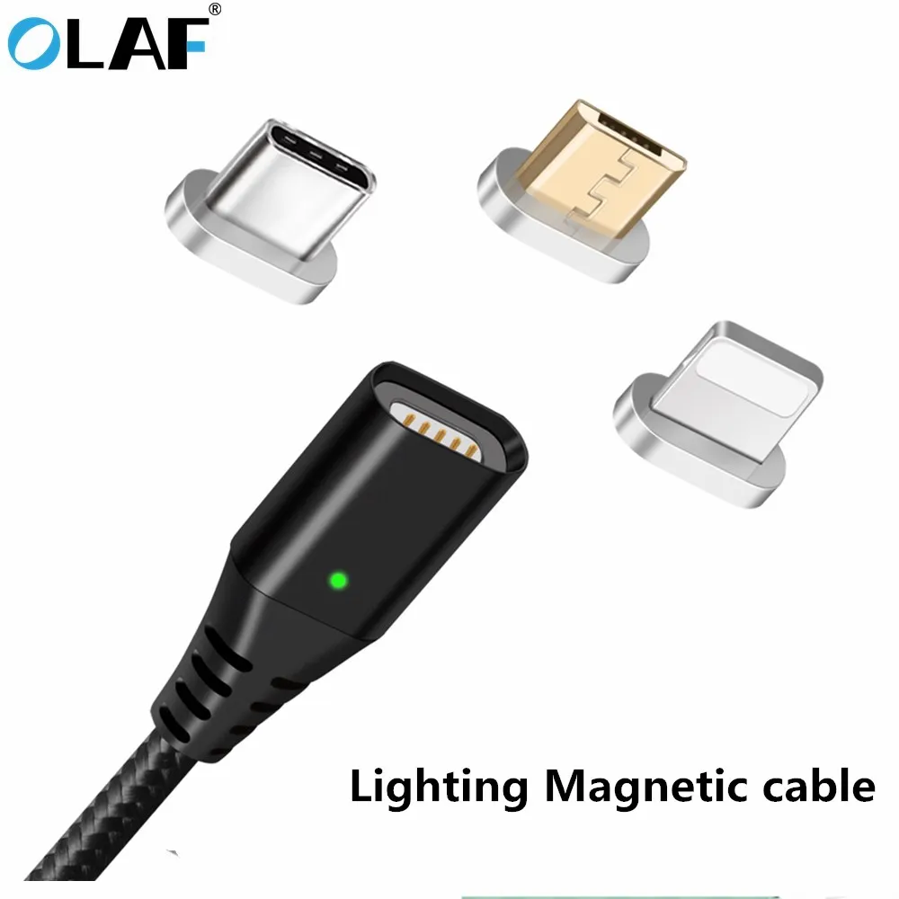 Магнитный кабель Olaf Micro usb type C адаптер быстрой зарядки для телефона магнитное
