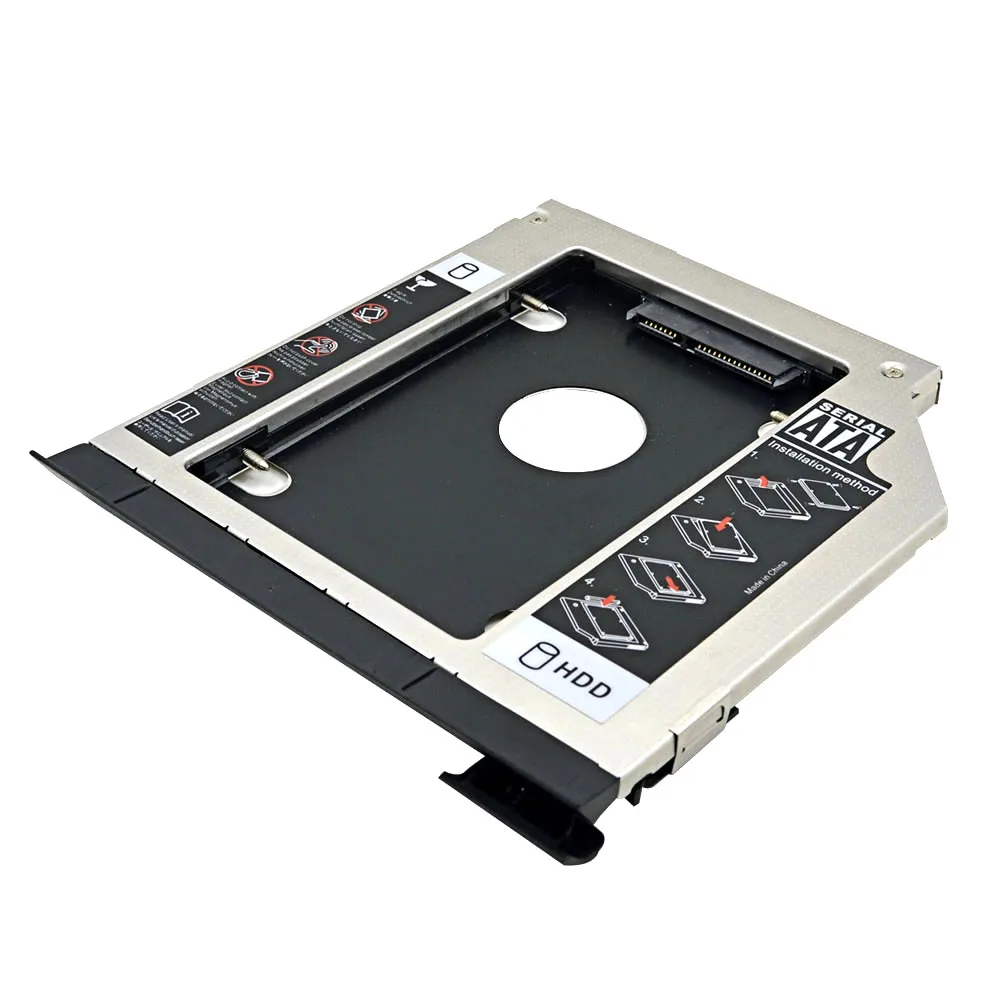 2nd HDD Caddy 9.5MM SATA 3.0 with Ejector Dual LED Light For Dell Latitude E6320 E6420 E6520 E6430 E6530 CD-ROM external hard drive case ssd enclosure hard drive enclosure