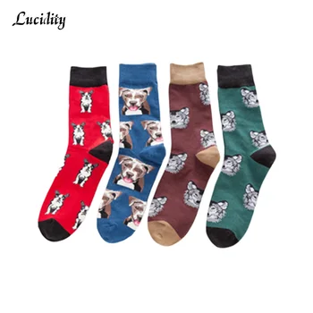 

2 Pairs/lot =4pieces Harajuku Style Cotton Men Long Socks Casual Male Funny Socks Fashion Colorful Happy Socks Man Newly Cartoon
