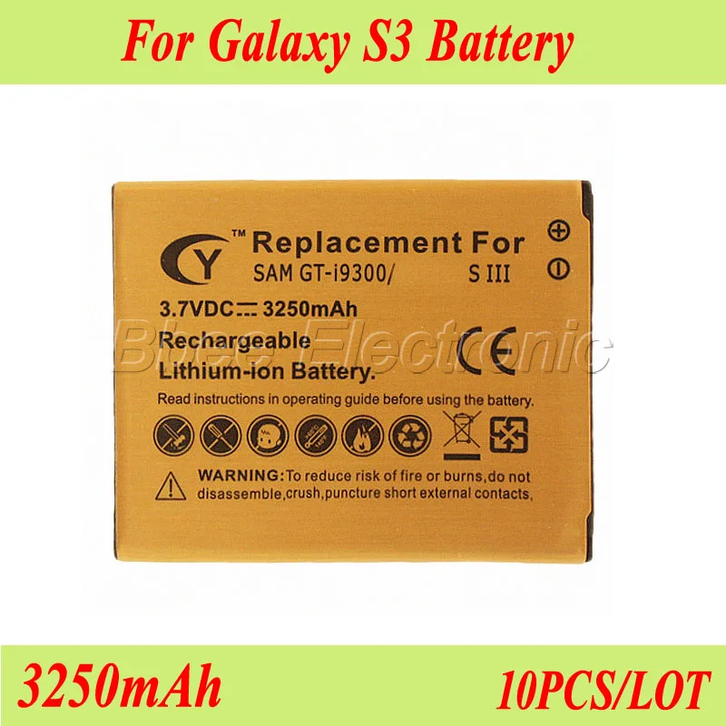 10 шт. 3250 мАч золотой аккумулятор EB- L1G6LLU для Samsung Galaxy S3 I9300 I535 i747 T999 L710 Batteria Bateria AKKU PIL |