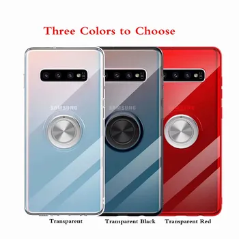 

10pcs/lot Soft Silicone Protector Phone Cover Case For Samsung Galaxy S10 Plus S10E S10 5G With 360 Finger Ring Holder