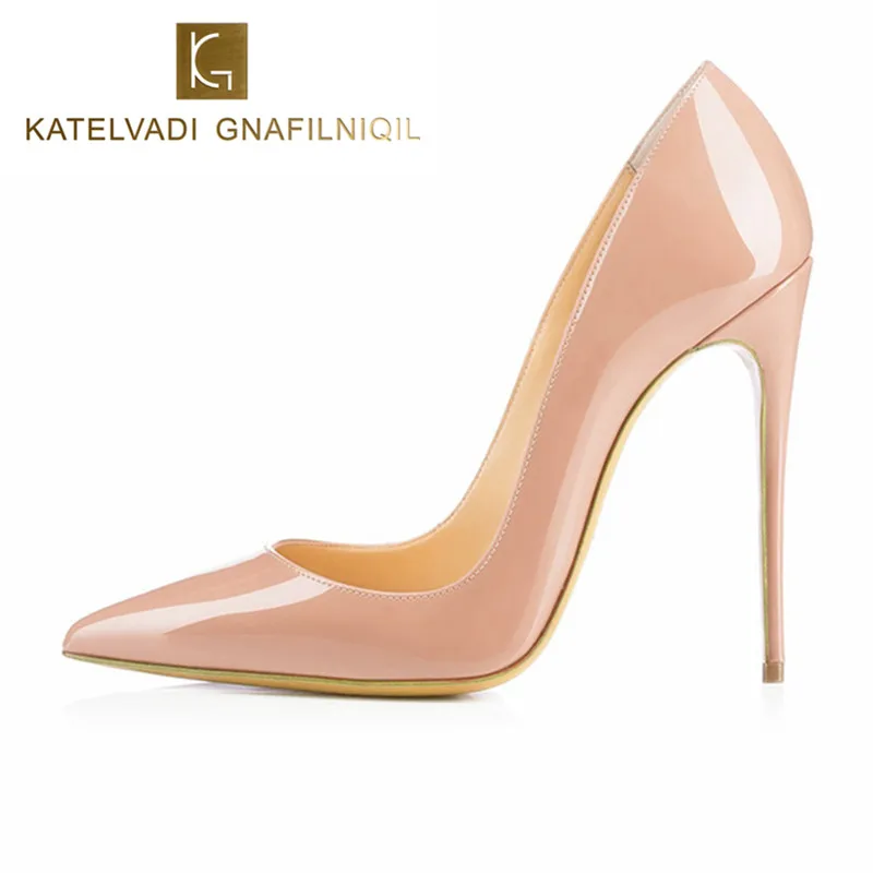 Prix Marque Chaussures Femme Talons hauts Pompes Rouge Haute Talons 12 CM Femmes chaussures Talons hauts De Mariage Chaussures Pompes Noir Nude Chaussures Talons B 0043