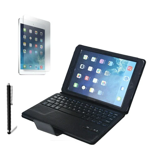 

1x Screen Protector +Stylus , Detachable Wireless Bluetooth Keyboard Leather Stand Case Cover For Apple iPad Air 1 Air 2 iPad5 6