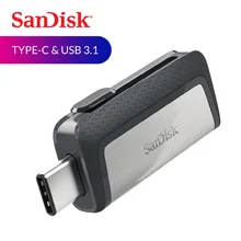SanDisk флеш-накопитель USB Ultra Dual USB3.1 OTG type-C флеш-накопитель 150 м/с 16 ГБ 32 ГБ 64 ГБ 128 ГБ для смартфонов и ноутбуков