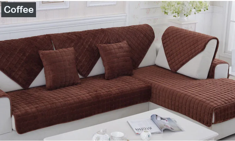 Solid plush corner sofa cover Modern Anti-slip sofa bed covers sectional slipcovers sofa protector couch covers for living room