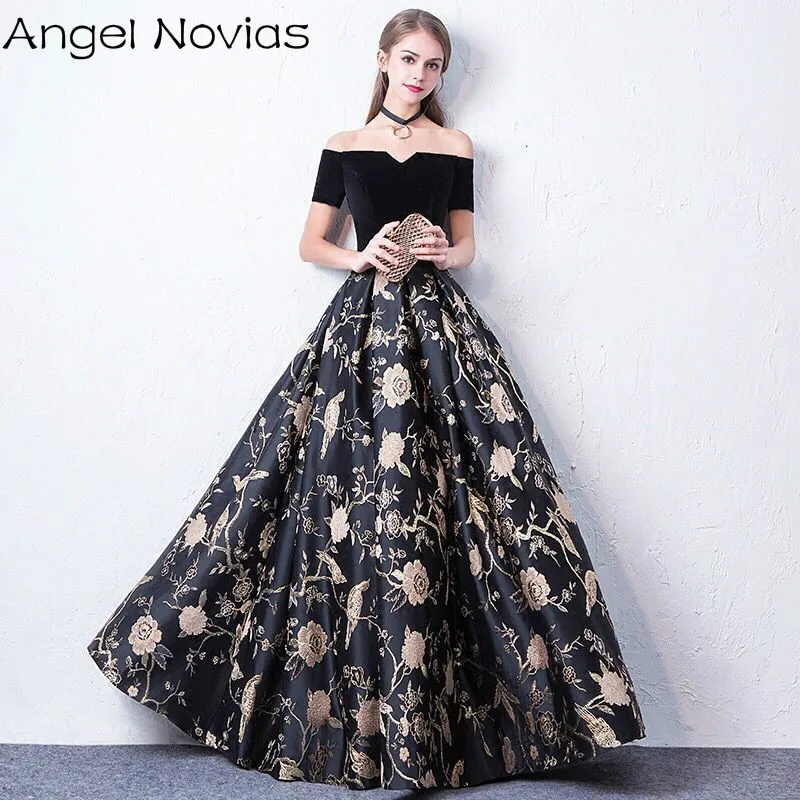 Длинные черные платья знаменитостей корсет сзади без рукавов v-образный вырез Вечернее платье Ангел Novias