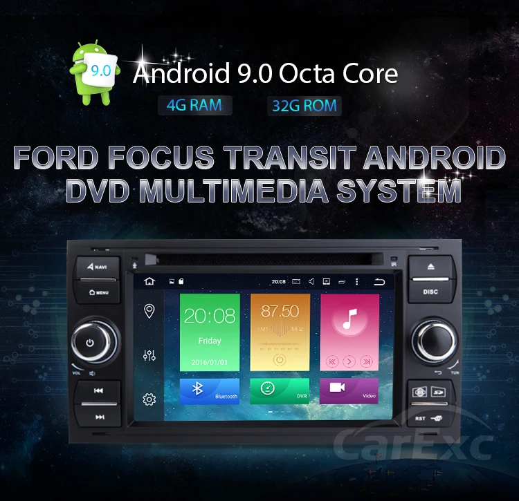 Cheap Android 9.0 Octa Core Car DVD Player For FORD S-Max Kuga Fusion Transit Fiesta Focus II GPS WIFI Navigation Radi WIFI Stereo 13