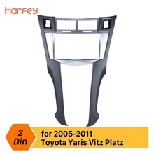 Harfey 2Din Автомобильная Радио Рамка для Toyota Yaris Vitz Platz 2005-2009 2010 2011 Накладка комплект 178*100 мм doble din панель