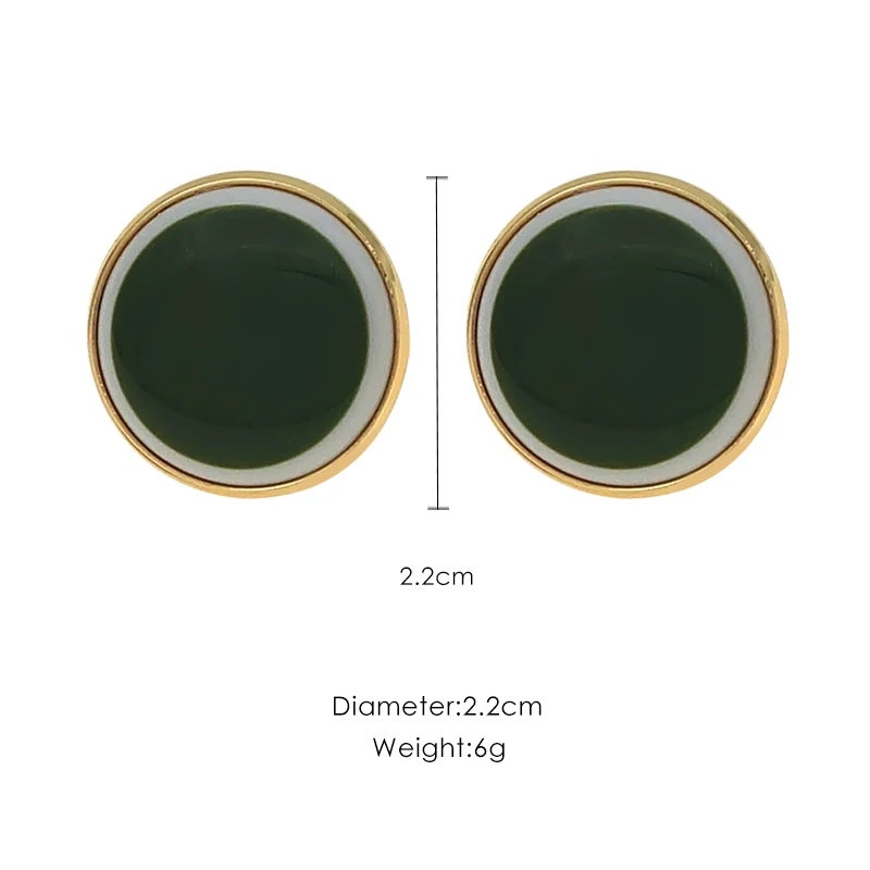 925 silver needle earrings personality temperament round circle ring wild button | Украшения и аксессуары