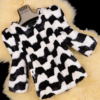 

White and black contrast color natural mink fur jacket women O neck real mink fur coat 2018 autumn winter