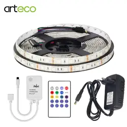 DC12V 3A Мощность адаптер 5 м 5050 RGB светодиодные полосы света IP65/IP20 Водонепроницаемый SMD диод Лента светодиодная лента с музыкой пульт