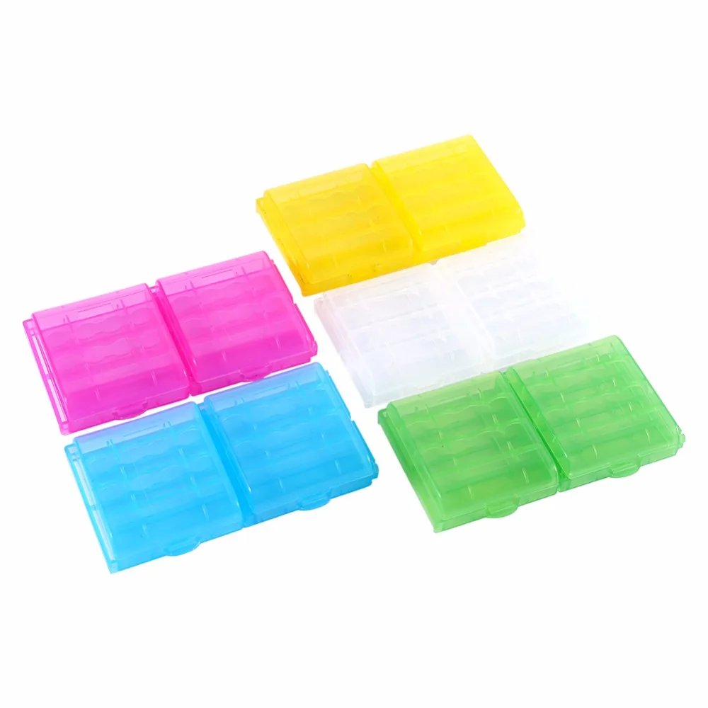 

5 Colors Multifunctional Transparent Hard Plastic Case Holder Storage Box For AA AAA Battery