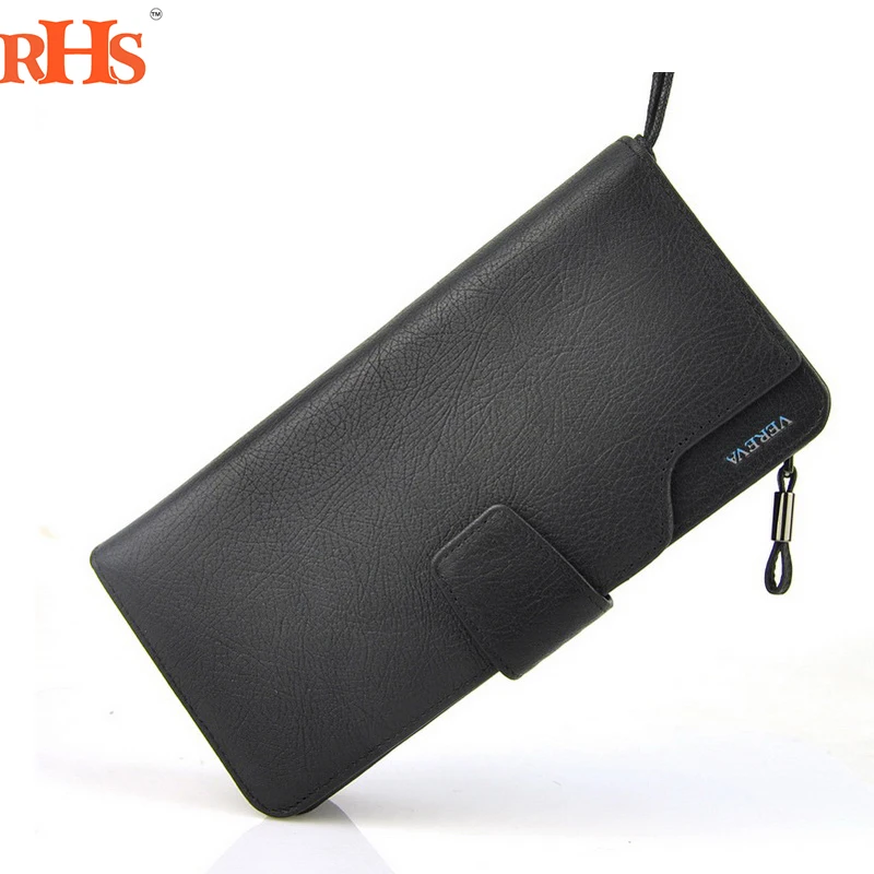 

Hot Sale New 2016 Luxury Genuine Real Cowhide Leather Man Clutch Bag Long men wallets Business Clutch Organizer