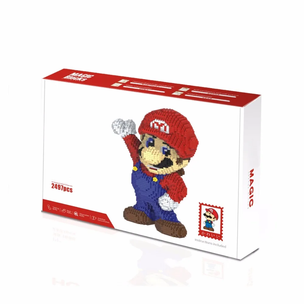 hot LegoINGlys creators Funny Classic game character Super Mario figures MOC micro diamond building blocks model brick toys gift