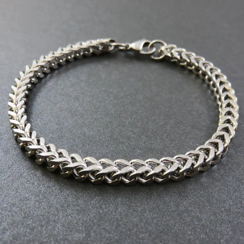 

5mm 20cm/22cm/24cm/26cm/28cm Man Bracelet 316L Stainless Steel Silver Chain Bracelet Gift Jewelry