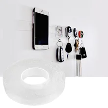 1 м/39,37 дюймов многофункциональная моющаяся многоразовая двухсторонняя гелевая Липкая лента для телефонов ключи ручки украшения кухонные инструменты