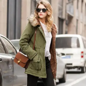 

New Long Parkas Female Womens Winter Jacket Coat Thick Cotton Warm Jacket Womens Outwear Parkas Plus Size Fur Coat 2018