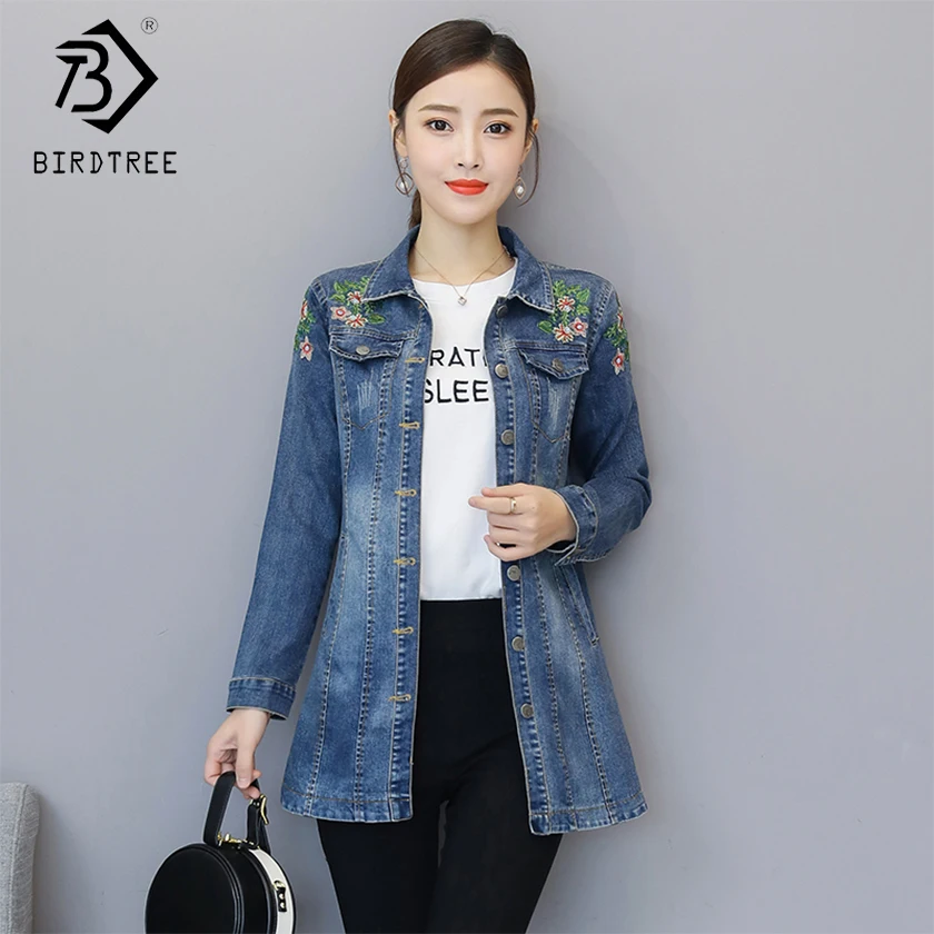 

2019 Spring Winter New Women's Fashion Denim Jacket Turn down Collar Korean Style Casual Shorts Tops Female Clothing C80526L