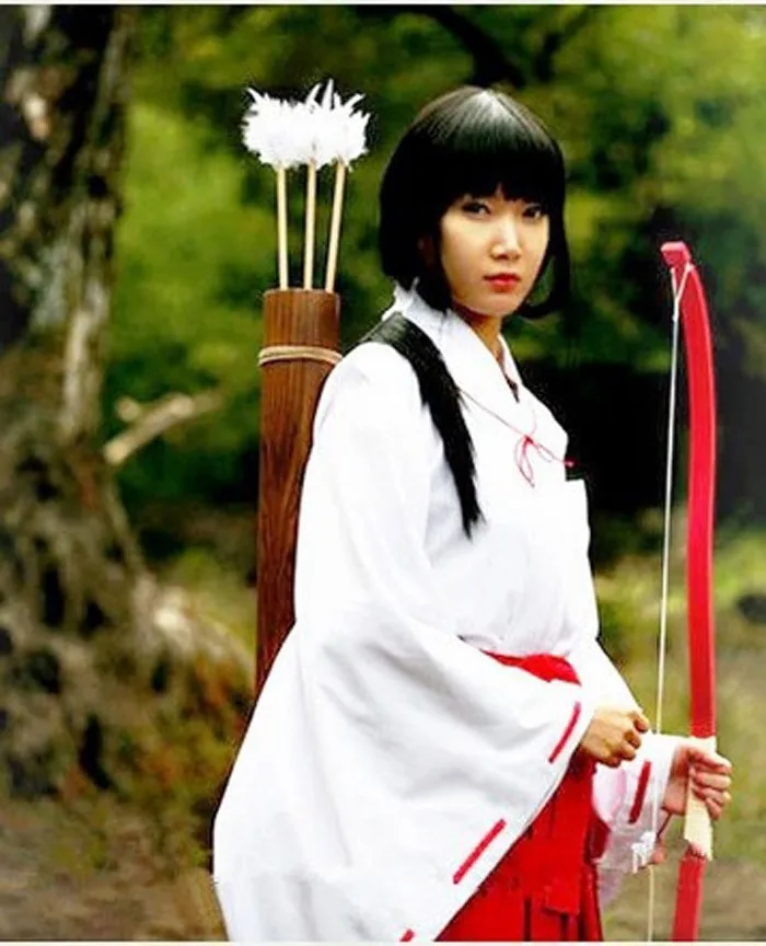 Cosplay&Ware [15]Anime Kikyo Kimono Cosplay Costume Full Set Christmas Performance Size S M L Xl -Cosplay&Ware anime Shop