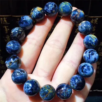 

13mm Natural Pietersite Bracelet Blue Yellow Namibia Gemstone Love Anniversary Gift Round Beads Women and Men Bracelet AAAAA