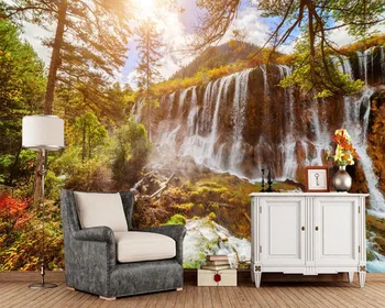 

Papel de parede Jiuzhaigou park Waterfalls Autumn Nature photo wallpaper,living room TV sofa wall bedroom kitchen custom mural