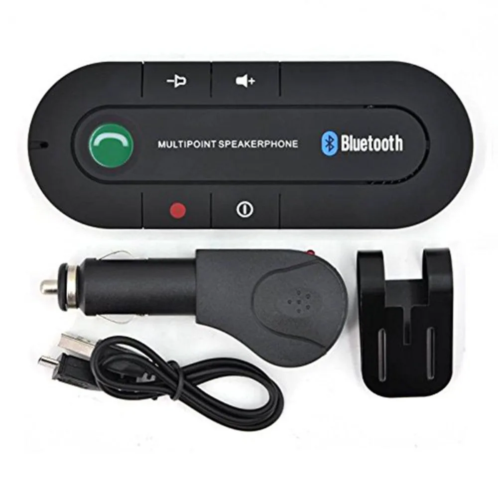 Universal Bluetooth Wireless Speaker Phone MP3 Player Car Kit Sun Visor Clip Speakerphone Car Charger socket (24)