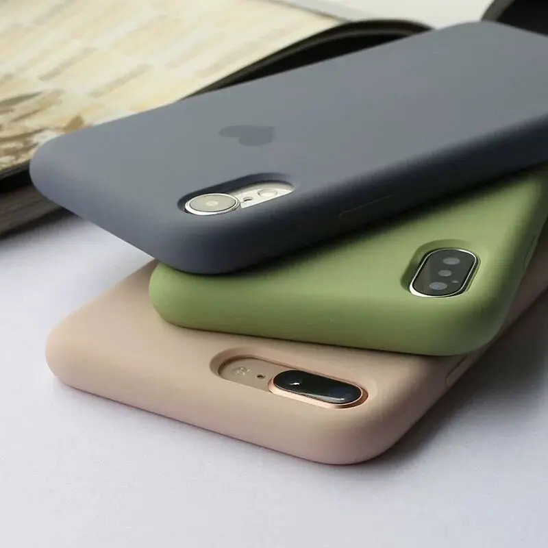 

Love Heart Case For iPhone 6 6s 7 8 Plus Soft Liquid Silicone Full Protective Cover For iPhone X XR XS Max Case Candy Color