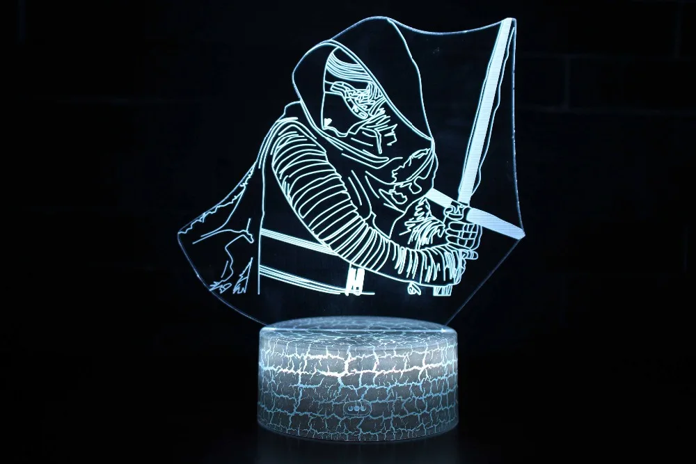 Дарт Вейдер рыцарь 3D светодио дный светодиодный свет 7 цветов Звездные войны Коллекция Модель Светящиеся в темноте игрушки мальчик друг