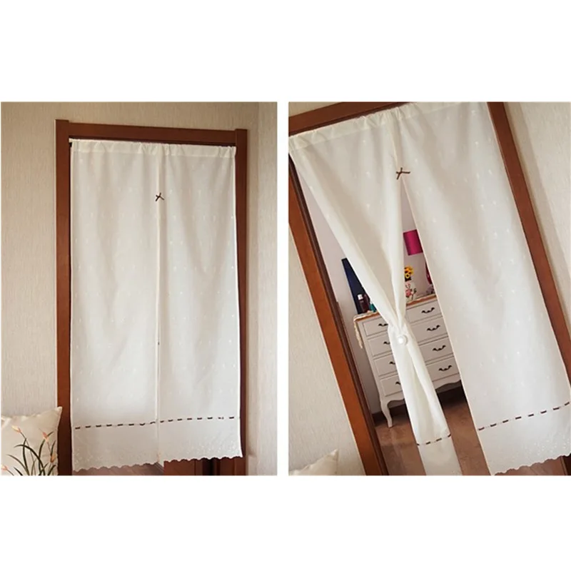 Tenda All'Uncinetto Moda Mezza Tenda Ricamata Piccoli Fiori Piccola Partizione Per Porta Dell'Armadio Da Cucina Xy-07