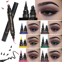 Подводка для глаз, карандаш со штампом, матовая, жидкая, цветная, для ленивых глаз, макияж, косметика, водостойкая, быстросохнущая, синий, зеленый, красный, подводка для глаз, стрелка, ручка