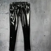 S~3XL NEW men's clothing Fashion personality Korean Edition slim mirror lacquer leather men's leather trousers