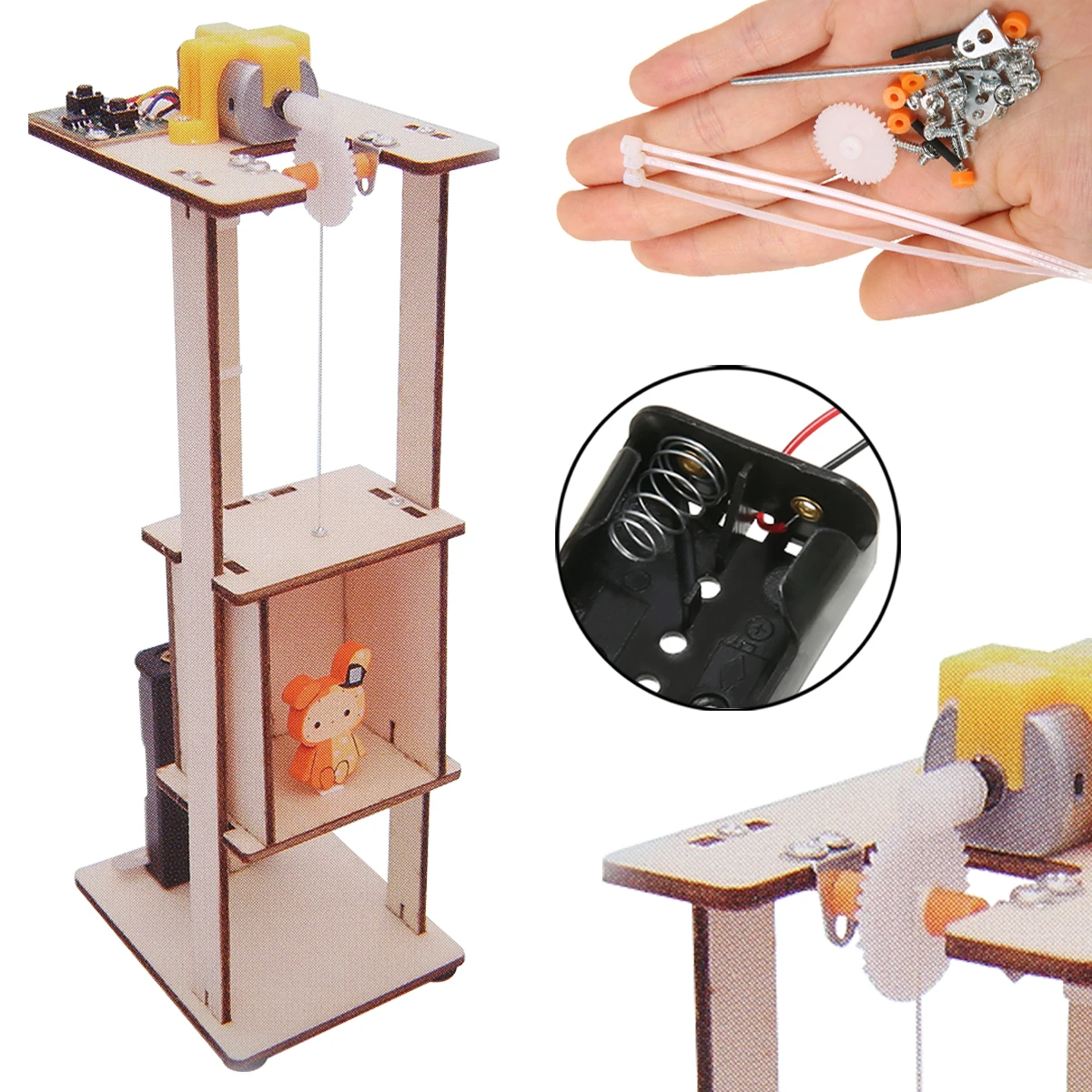 木材組み立てるdiy電動リフトキッズギフト科学おもちゃ実験材料キットツールエレベーター組み立てるキット教育のための Tool Toys Aliexpress