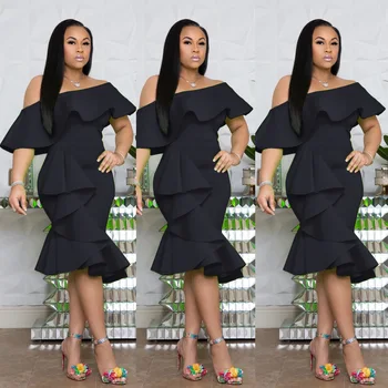 

Sexy pure color breast-wrapped lotus-leaf sleeveless dress women Pleated Ruffles Knee-Length Butterfly Sleeve Asymmetrical