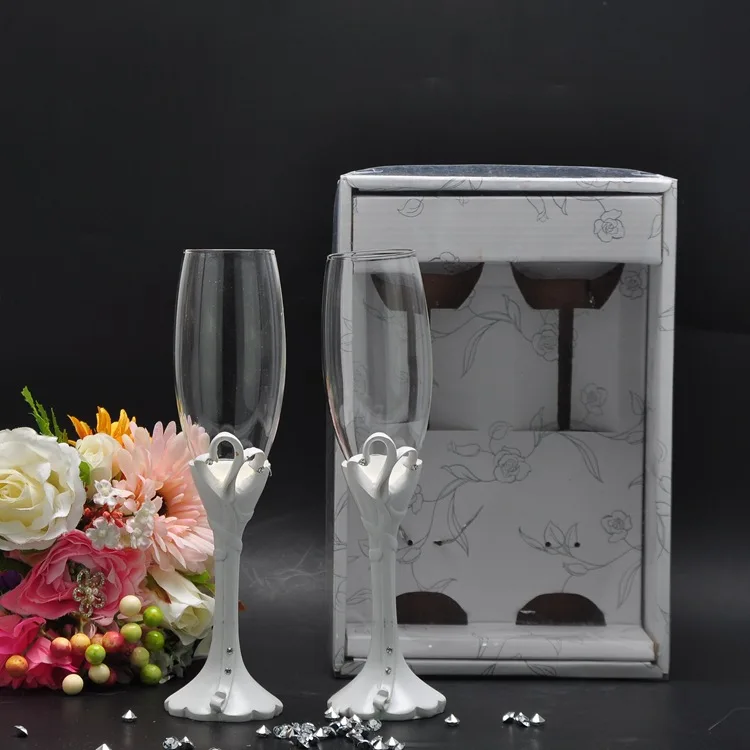 Красивая бабочка свадебный набор бокалов для шампанского Декор hanap бокал для красного вина очки Жених невесты жених свадьба вечерние поставки