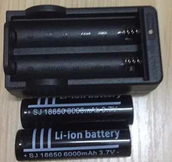 

Rechargeable 18650 6000mAh 3.7V Lithium Ion Unproteced 18650 Batteries + 1PCS 18650 Battery Charger