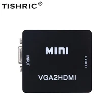 TISHRIC 1080P VGA2HDMI Audio Mini VGA To HDMI Male Video Converter Adapter Cable For PC Xiaomi Television Projector High Quality