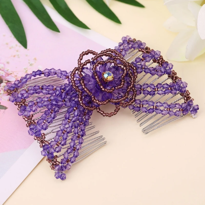 

Magic Beads Elasticity Double Hair Comb Clip Stretchy Combs Clips Accessories