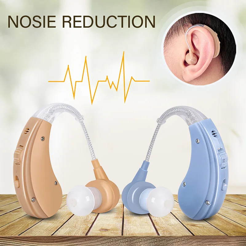 Cofoe Rechargeable BTE Hearing Aid for The Elderly Hearing Loss Sound Amplifier Ear Care Tools 2 Color Adjustable Hearing Aids