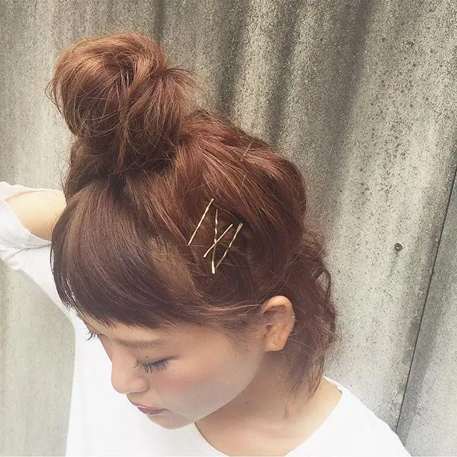 HZ Новые простые геометрические заколки для волос, ретро заколки, Корейская заколка для волос, золотистая металлическая шпилька, аксессуары для волос для женщин